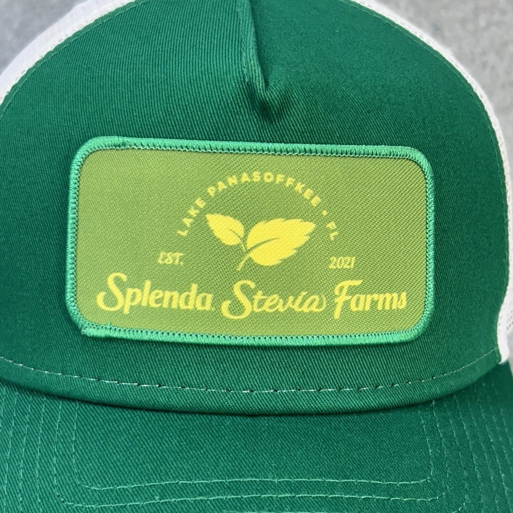 Splenda Stevia Farms New Era Trucker Cap Green White Patch Snapback Hat - Picture 2 of 13